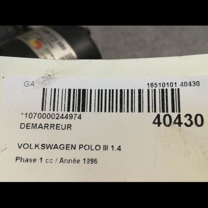 Démarreur occasion VOLKSWAGEN POLO III Phase 1 10-1994->11-1999 1.4 85911023KX 4