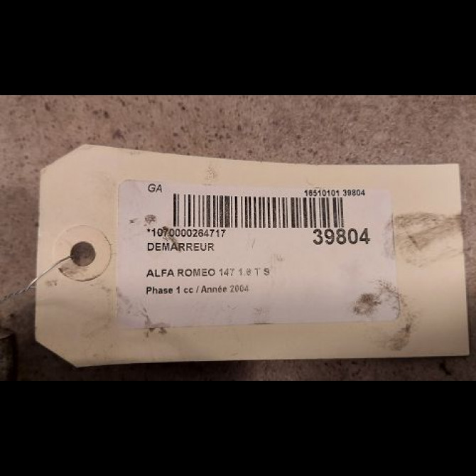Démarreur occasion ALFA ROMEO 147 Phase 1 09-2000->09-2004 1.6 T S 120ch 71722319 3