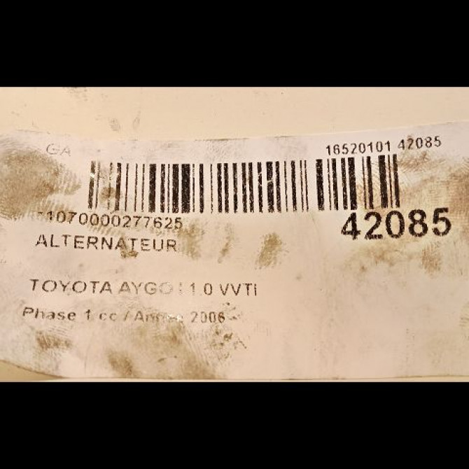 Alternateur occasion TOYOTA AYGO I Phase 1 06-2005->11-2009 1.0 VVTI 270600Q13084 4