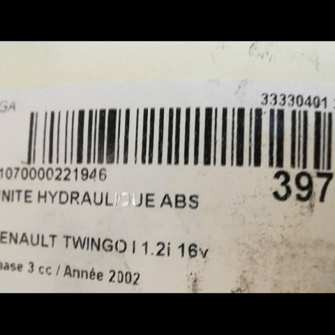 Unité hydraulique ABS occasion RENAULT TWINGO I Phase 3 08-2000->06-2007 1.2i 16v 7701206054 4