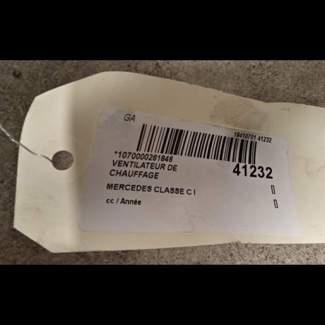 Ventilateur de chauffage occasion MERCEDES CLASSE C I 3
