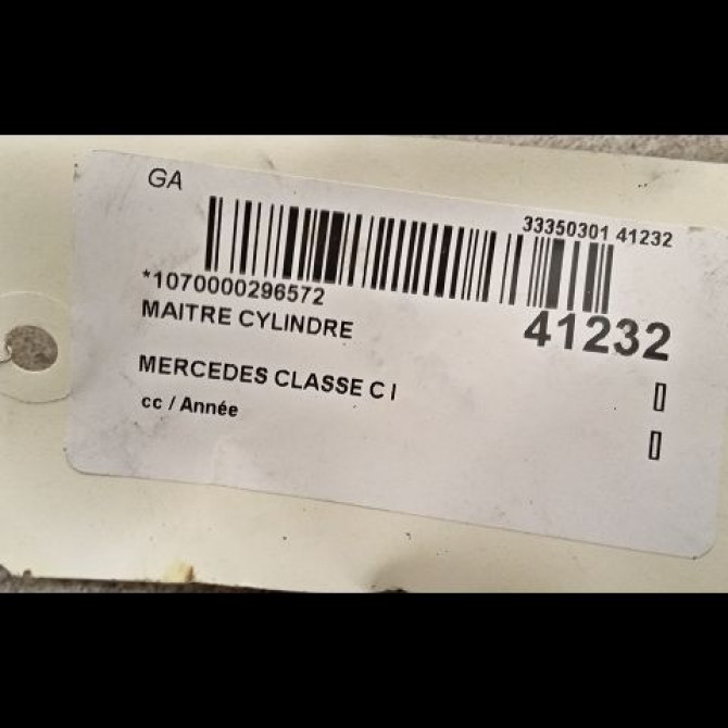 Maitre cylindre occasion MERCEDES CLASSE C I 3