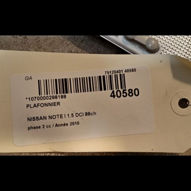 Plafonnier occasion NISSAN NOTE I phase 2 03-2009->02-2014 1.5 DCI 86ch 2