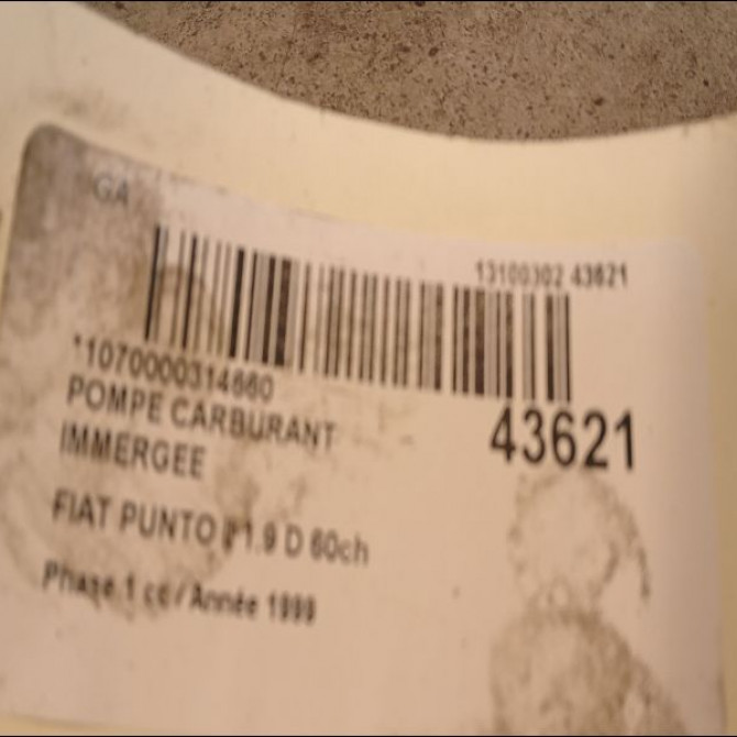 Pompe à carburant immergée occasion FIAT PUNTO II Phase 1 10-1999->05-2003 1.9 D 60ch 46523412 3