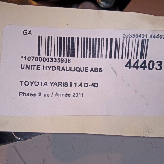 Unité hydraulique ABS occasion TOYOTA YARIS II Phase 2 01-2009->05-2011 1.4 D-4D 90ch 440500D200 4