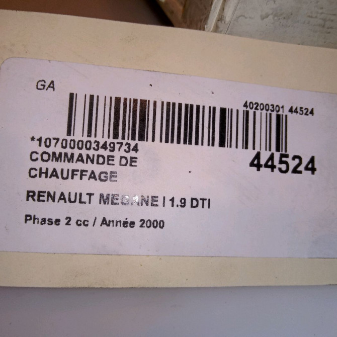 Commande de chauffage occasion RENAULT MEGANE I Phase 2 03-1999->06-2003 1.9 DTI 7701048355 4