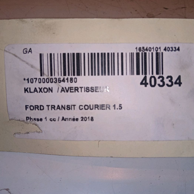 Klaxon  / avertisseur occasion FORD 146 Phase 1 04-1995->04-1999 1.5 TDCI 75ch 4