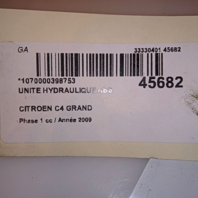 Unité hydraulique ABS occasion CITROEN C4 GRAND PICASSO I Phase 1 10-2006->09-2013 1.6 HDI 110ch 4541QE 8