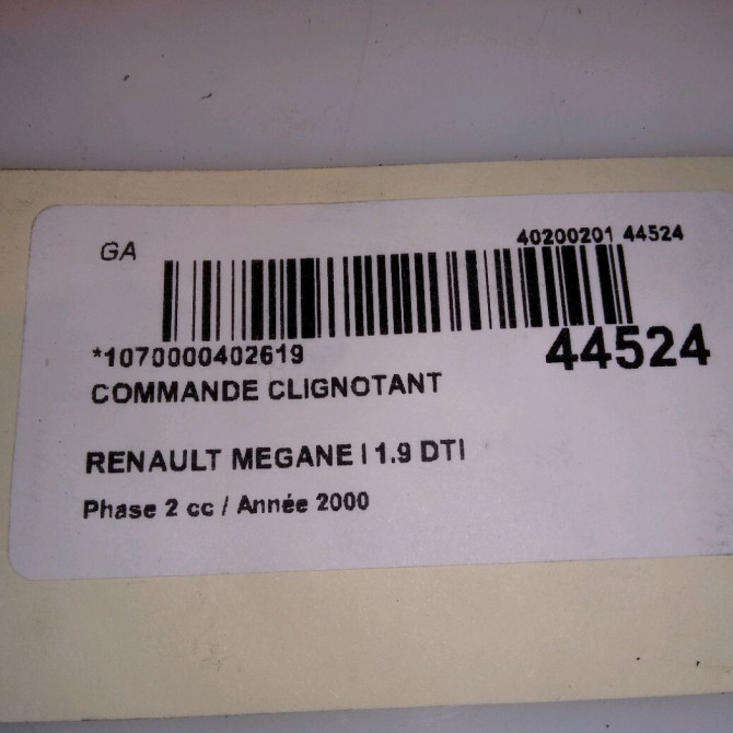 Commande clignotant occasion RENAULT MEGANE I Phase 2 03-1999->06-2003 1.9 DTI 7700434989 4