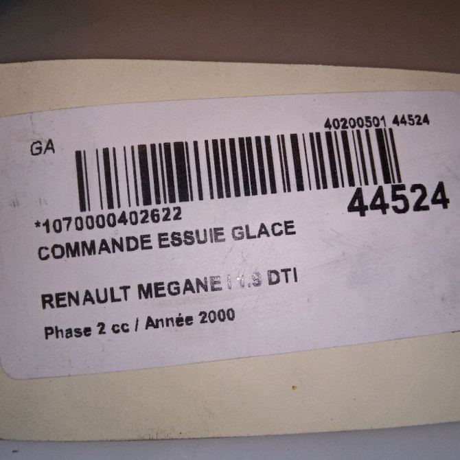 Commande essuie glace occasion RENAULT MEGANE I Phase 2 03-1999->06-2003 1.9 DTI 7701047264 4