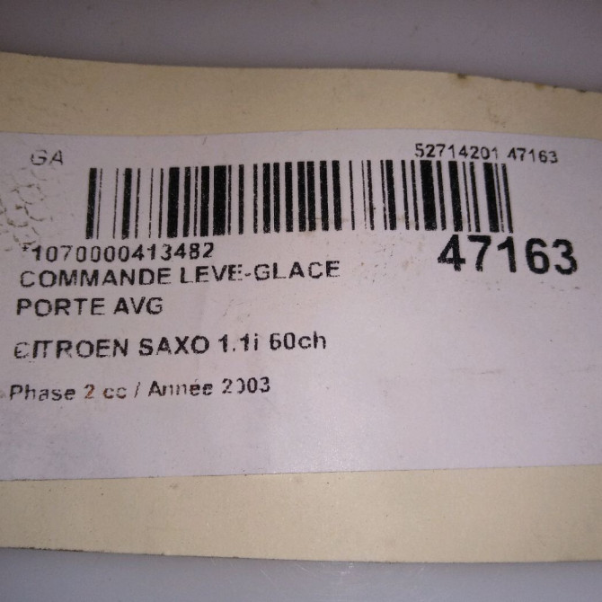 Commande lève-glace porte avant gauche occasion CITROEN SAXO Phase 2 09-1999->12-2004 1.1i 60ch 5