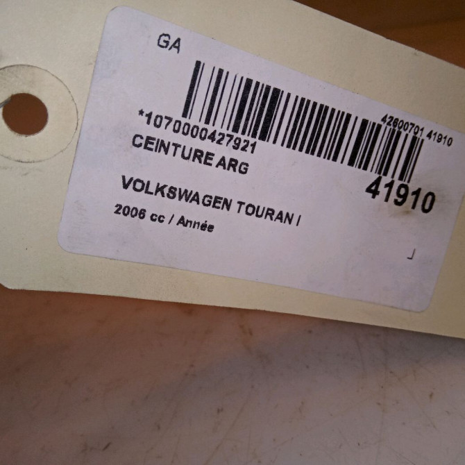 Ceinture arrière gauche occasion VOLKSWAGEN TOURAN I Phase 1 03-2003->12-2006 1T0857805DRAA 3