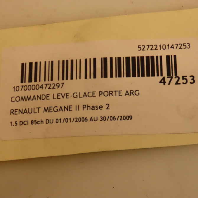 Commande leve-glace porte arrière gauche occasion RENAULT MEGANE II Phase 2 01-2006->06-2009 1.5 DCI 85ch 4