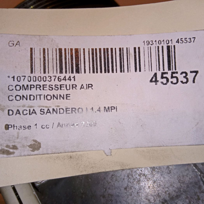 Compresseur air conditionne occasion DACIA SANDERO I Phase 1 06-2008->10-2012 1.4 MPI 75ch 926000097R 7