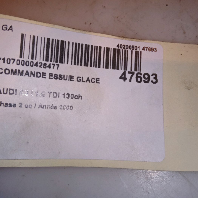 Commande essuie glace occasion AUDI A3 I Phase 2 10-2000->06-2003 1.9 TDi 130ch 4B0953503H01C 4