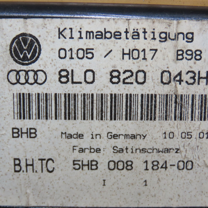 Commande de chauffage occasion AUDI A3 I Phase 2 10-2000->06-2003 1.9 TDi 130ch 8L0820043H5PR 2