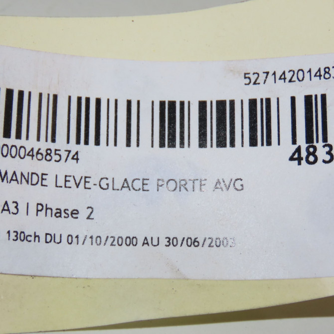 Commande lève-glace porte avant gauche occasion AUDI A3 I Phase 2 10-2000->06-2003 1.9 TDi 130ch 4B0959851B4PK 5