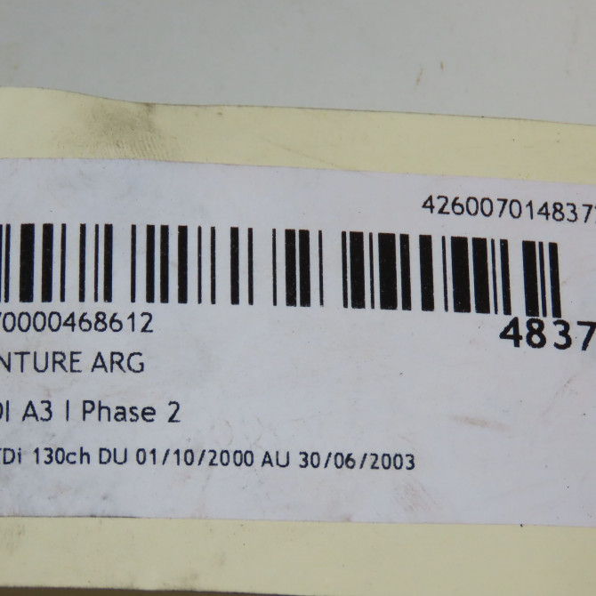 Ceinture arrière gauche occasion AUDI A3 I Phase 2 10-2000->06-2003 1.9 TDi 130ch 8L4857805AKPE 4