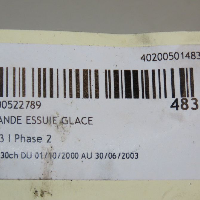Commande essuie glace occasion AUDI A3 I Phase 2 10-2000->06-2003 1.9 TDi 130ch 4B0953503H01C 6