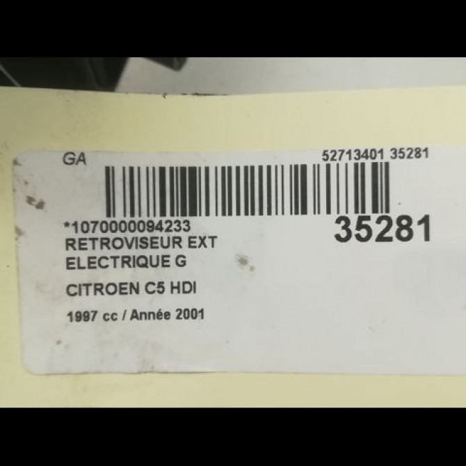 Retroviseur exterieur electrique gauche occasion CITROEN C5 I Phase 1 03-2001->09-2004 2.0 HDi 110ch 8149HX 4