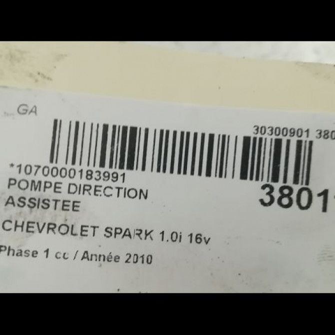 Pompe direction assistee occasion CHEVROLET SPARK Phase 1 01-2010->09-2012 1.0i 16v 68ch 96980873 3