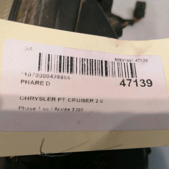 Phare droit occasion CHRYSLER PT CRUISER Phase 1 09-2000->12-2005 2.0 141ch 5288764AI 4