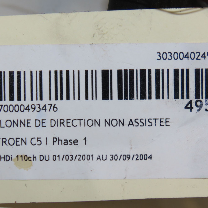 Colonne de direction non assistee occasion CITROEN C5 I Phase 1 03-2001->09-2004 2.0 HDi 110ch 4123Q5 5