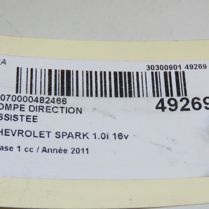 Pompe direction assistee occasion CHEVROLET SPARK Phase 1 01-2010->09-2012 1.0i 16v 68ch 96980873 6