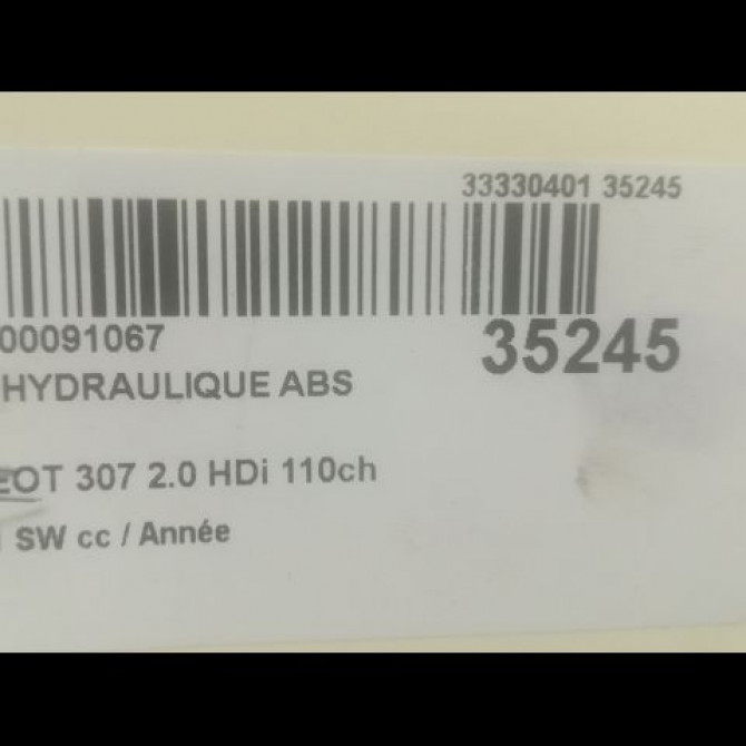 Unité hydraulique ABS occasion PEUGEOT 307 Phase 1 SW 03-2002->07-2004 2.0 HDi 110ch 4541T1 3