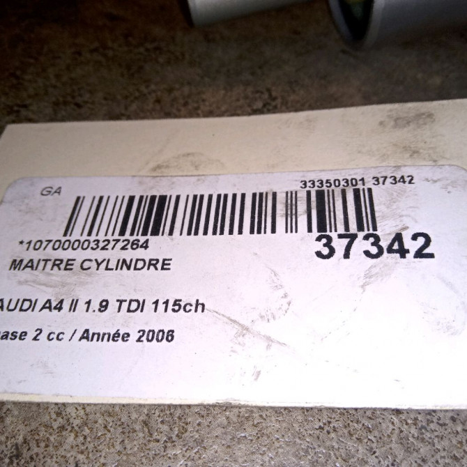 Maitre cylindre occasion AUDI A4 II Phase 2 09-2004->04-2008 1.9 TDI 115ch 8E0611021B 3