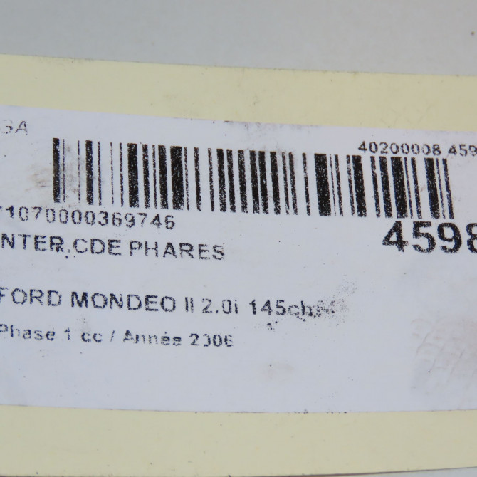 Interrupteur commande de phares occasion FORD MONDEO II Phase 1 09-2000->06-2007 2.0i 145ch 1150716 5