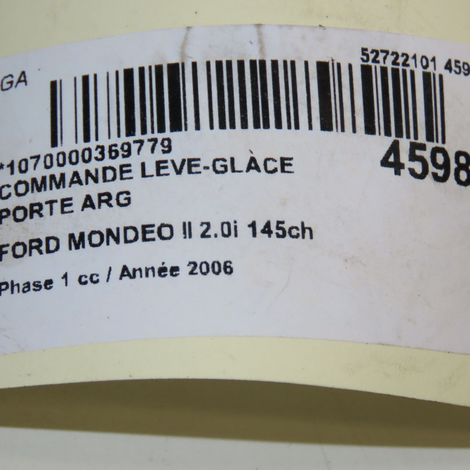 Commande leve-glace porte arrière gauche occasion FORD MONDEO II Phase 1 09-2000->06-2007 2.0i 145ch 1123793 4