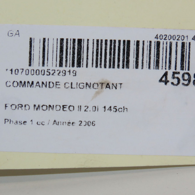 Commande clignotant occasion FORD MONDEO II Phase 1 09-2000->06-2007 2.0i 145ch 1150716 6