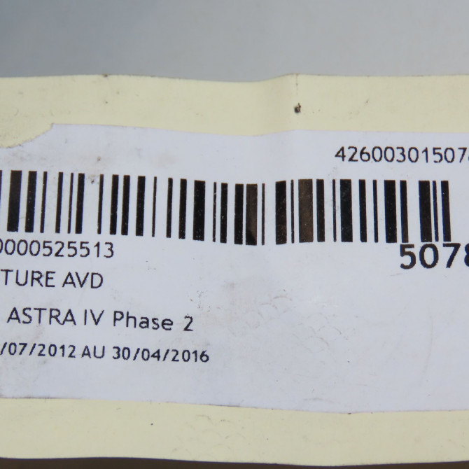 Ceinture avant droite occasion OPEL ASTRA IV ASTRA IV Phase 2 2012-07-01->2016-04-30 13350336 4