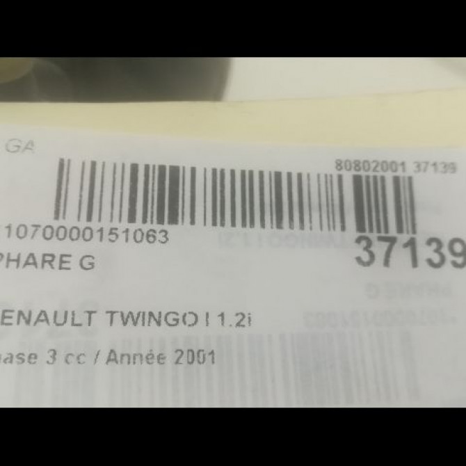 Phare gauche occasion RENAULT TWINGO I Phase 3 08-2000->06-2007 1.2i 7701046216 3