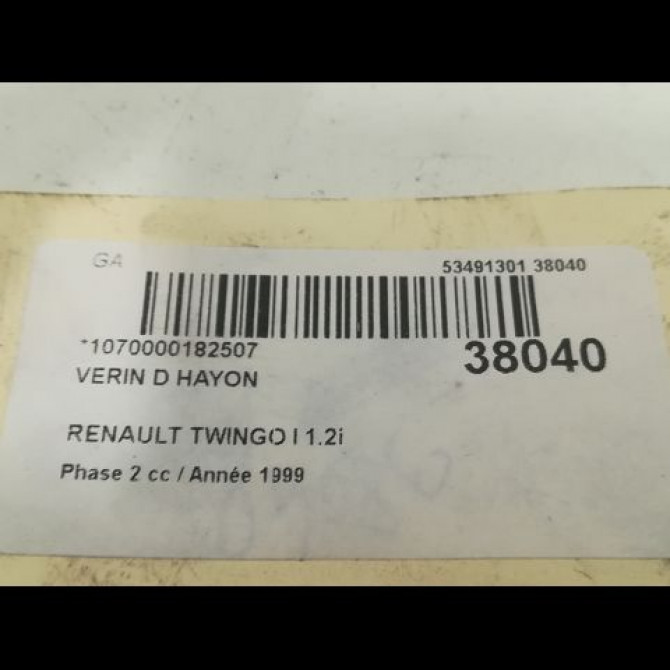 Verin droit hayon occasion RENAULT TWINGO I Phase 2 08-1998->08-2000 1.2i 60ch 2
