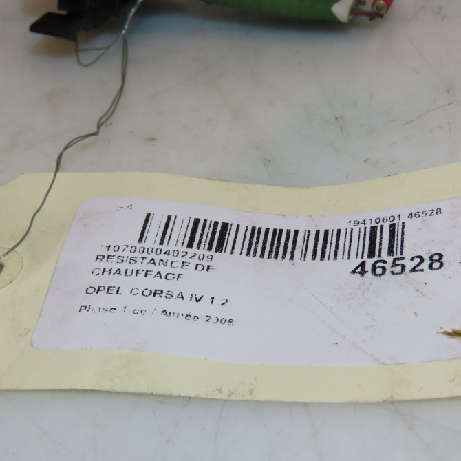 Resistance de chauffage occasion OPEL CORSA IV Phase 1 09-2006->12-2010 1.2 TWINPORT 80ch 5