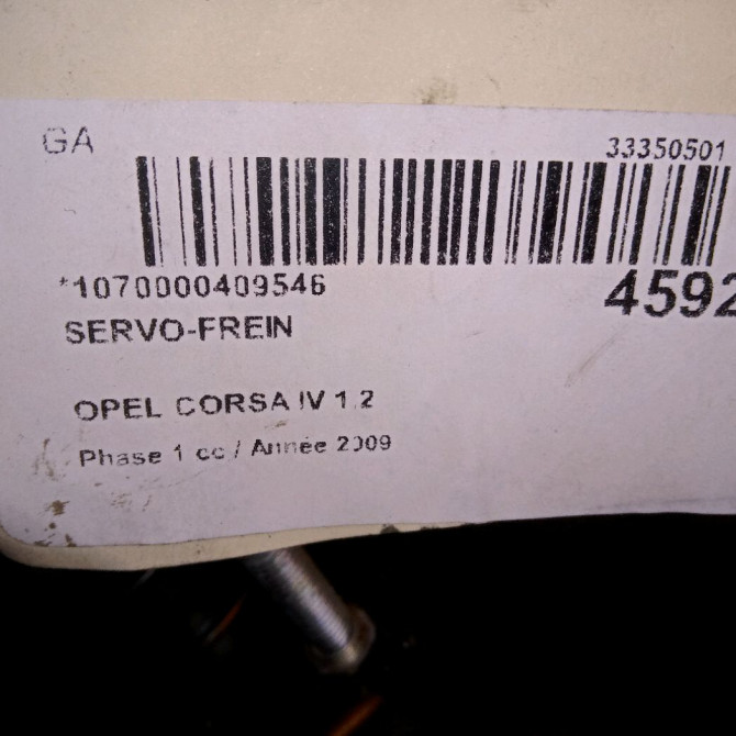Servo-frein occasion OPEL CORSA IV Phase 1 09-2006->12-2010 1.2 TWINPORT 80ch 95521512 4