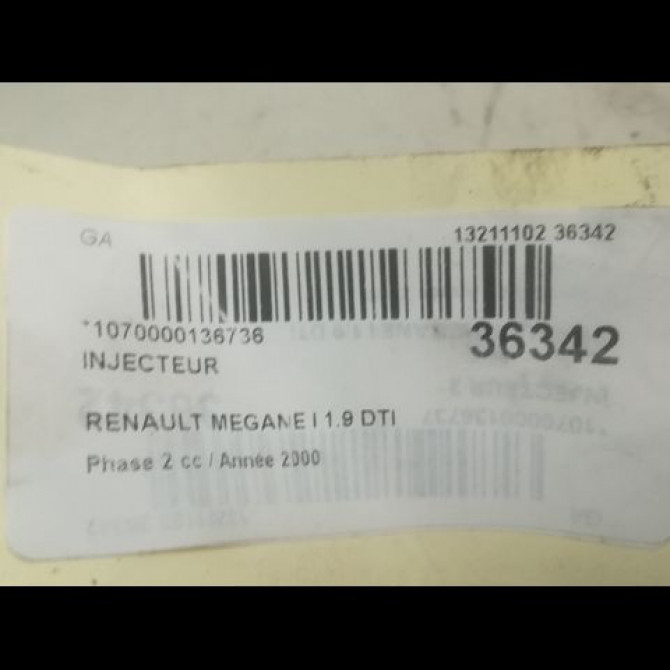 Injecteur occasion RENAULT MEGANE I Phase 2 03-1999->06-2003 1.9 DTI 7700112880 3