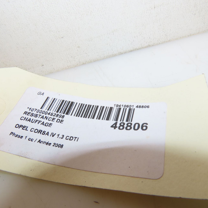 Resistance de chauffage occasion OPEL CORSA IV Phase 1 09-2006->12-2010 1.3 CDTI 90ch 4