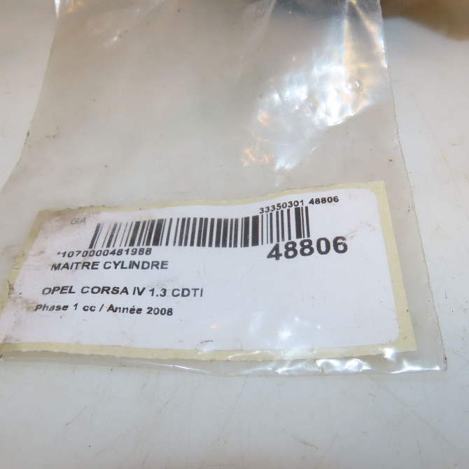 Maitre cylindre occasion OPEL CORSA IV Phase 1 09-2006->12-2010 1.3 CDTI 90ch 93189743 4