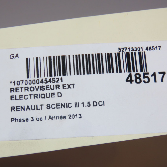 Retroviseur exterieur electrique droit occasion RENAULT SCENIC III Phase 3 04-2013->... 1.5 DCI 110ch 963740016R 4