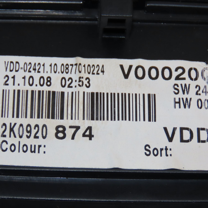 Compteur occasion VOLKSWAGEN CADDY III Phase 1 03-2004->07-2010 1.9 TDI 105ch 2K0920874Z02 5
