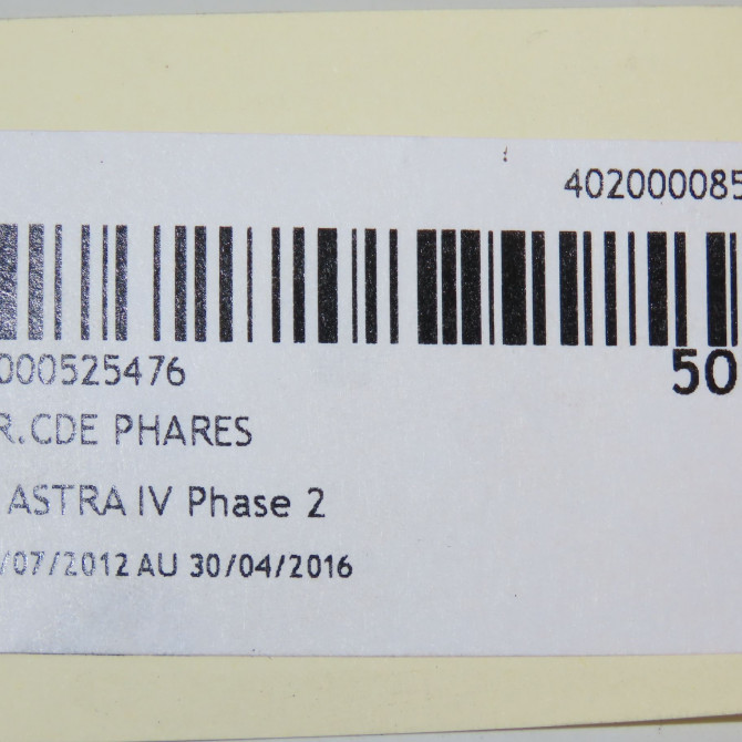 Interrupteur commande de phares occasion OPEL ASTRA IV ASTRA IV Phase 2 2012-07-01->2016-04-30 13268710 4