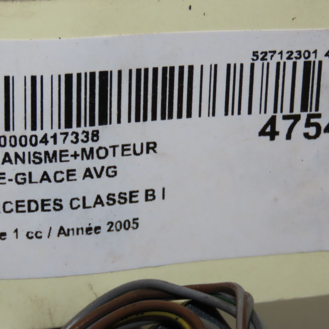 Mecanisme+moteur leve-glace avg occasion MERCEDES CLASSE B I Phase 1 06-2005->04-2008 B200CDI 140ch 5