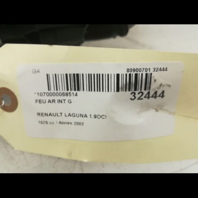 Feu arrière interieur gauche occasion RENAULT LAGUNA II Phase 1 11-2000->03-2005 1.9 DCI 120ch 8200002475 3