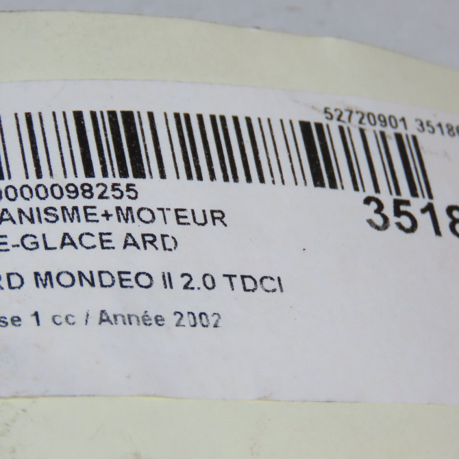 Mecanisme+moteur leve-glace ard occasion FORD MONDEO II Phase 1 09-2000->06-2007 2.0 TDCI 115ch 1320873 6