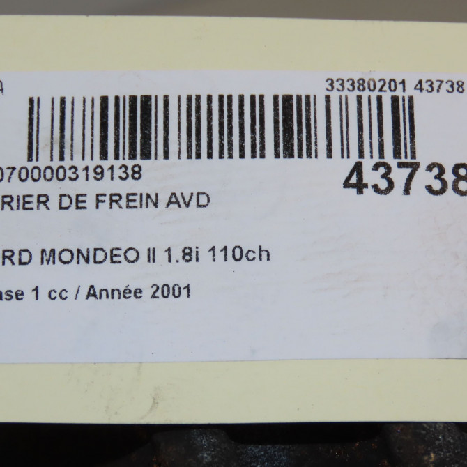 Etrier de frein avant droit occasion FORD MONDEO II Phase 1 09-2000->06-2007 1.8i 110ch 2218025 6