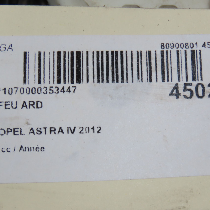 Feu arrière droit occasion OPEL ASTRA IV 13319948 5