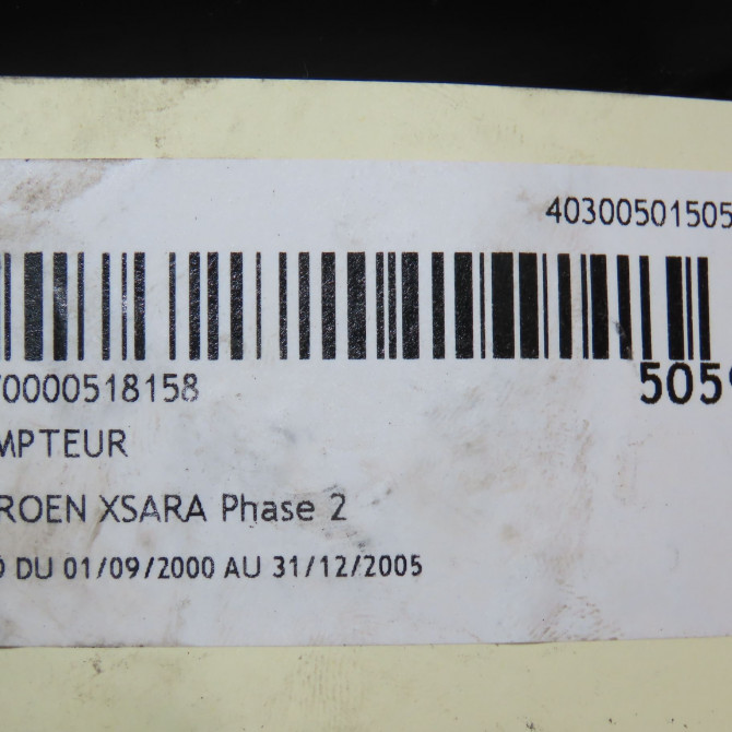 Compteur occasion CITROEN XSARA Phase 2 09-2000->12-2005 1.9 D 6104SJ 6